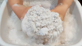 Bleach and Pine Powder 🤍 Sponges Squeezing and Handmixing 🤍 ASMR [upl. by Yenoh]