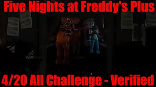 820 Mode All Challenge Verified  Five Nights at Freddys Plus  Full Run [upl. by Rolfston825]