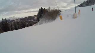 Skiing on Valscesa Slope Baradello Ski Area Aprica with BlackCrows Mirus Cor Ski [upl. by Nahshu]