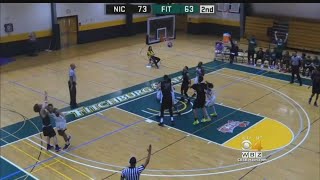 Video Fitchburg State Basketball Player Suspended For Dirty Shot To Opponents Head [upl. by Sedlik]