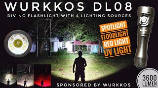 Wurkkos DL08  Powerful Diving Flashlight with 4 Lighting Sources 3600 LUMEN MAX amp Discount code [upl. by Llerrot]