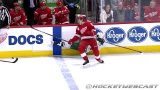 Niklas Kronwall HAMMERS Marcus Foligno  Feb 22nd 2019 HD 60 FPS DualFeed [upl. by Addi]