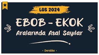 EBOB  EKOK  Aralarında Asal Sayılar  LGS 2024 [upl. by Jill]