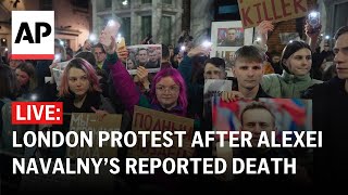 LIVE Protest outside Russian Embassy in London after reported death of Alexei Navalny [upl. by Arahsat]