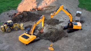 dual 4200XLs dig up a field tile and waterline to barn [upl. by Cataldo]