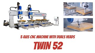 5 Axis CNC Machine With Duals Heads  TWIN 52 [upl. by Yaner]