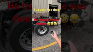 Free tires 😲😂🇺🇸truck funnyvideo crazy [upl. by Nymrak]