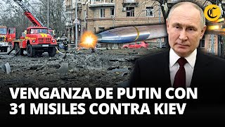 REPRESALIA DE PUTIN EN KIEV 31 misiles rusos fueron derribados por fuerzas ucranianas  El Comercio [upl. by Assirod]