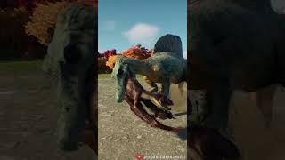 SPINO BRUTALLY BREAKS THE BACK OF INDORAPTOR  Jurassic World Evolution 2 Shorts [upl. by Bonaparte]