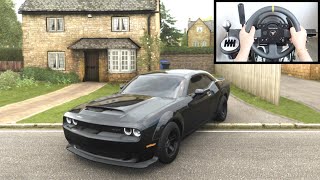 Forza Horizon 4 Dodge Demon vs Police Chase Thrustmaster Steering Wheel Gameplay [upl. by Costanza]