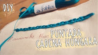 Bordado a mano puntada cadeneta húngarapaso a paso Hungarian braided chain stitch [upl. by Bekaj744]