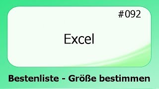 Excel 092 Bestenliste  Größe bestimmen deutsch [upl. by Ylloh444]