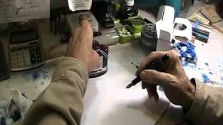 Filling instructions for a Pelikan pen M800 O3B with Crimson Glory Vine ink nibscom [upl. by Grannie]