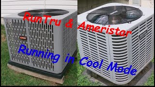 2021 RunTru by Trane amp 2018 Ameristar Heat Pumps Running Cool Mode [upl. by Reiche]