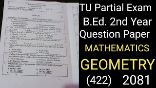 bed 2nd partialexamgeometry math 422 Question Paper 2080tribhuvanuniversity viralvideo [upl. by Hartmann]