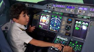 6YearOld Genius Kid Becomes Etihad Airways Pilot for a Day [upl. by Ariak]