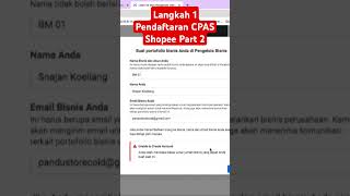 Langkah 1 Pendaftaran CPAS Shopee Part 2 tutorial tips digitalmarketing belajarbisnisdigital [upl. by Ekihc499]