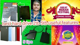 best hard drive 2tb 5tb useful features review Amazon Flipkart sale Hindi [upl. by Colis]