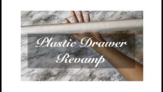 DIY Plastic Drawer Revamp  Upcycle Storage Containers  Contact Paper Makeover [upl. by Adliw]