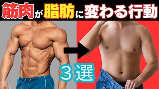 【筋トレ科学】実は筋肉が脂肪に変わる危険な行動3選 [upl. by Sanfourd133]