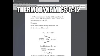 Thermodynamics 512 Air enters a nozzle steadily at 221 kgm3 and 40 ms and leaves at 0762 kgm3 [upl. by Brottman]