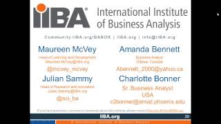 IIBA  Exploring the BABOK Guide Webinar Series Episode 5 CARRDS [upl. by Mariette]