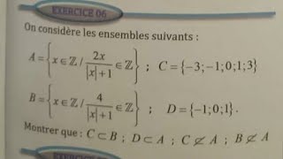 1 Bac SM Ex 6 les ensembles Almoufid [upl. by Hailee17]