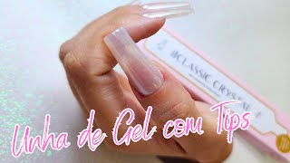 ✅ COMO FAZER UNHA DE GEL COM TIPS PASSO A PASSO COMPLETO [upl. by Sualkcin]