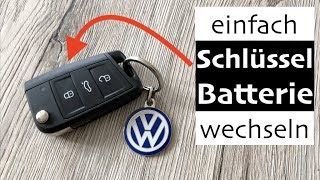 VW Golf 7 Schlüssel Batterie wechseln  so einfach gehts [upl. by Eelasor]