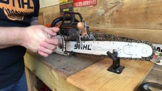 How to Square file a chainsaw chain with a double bevel file [upl. by Bodwell]