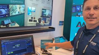 Matrox ConductIP Dante AES67 product demo on AIMS booth at InfoComm IPMX workflow [upl. by Peppi]