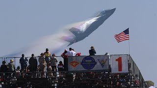 US MARINES F35B DEMO AT AMERICA’S AIRSHOW MIRAMAR 4K [upl. by Oinesra]