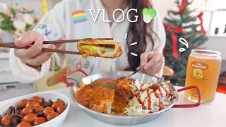 ENG 무지개 치즈 돈가스 만들기🌈 청경채 재배해서 마라탕 만들어 먹는 연말 일상🥬ㅣ소고기장조림 티라미수 반반전 잔치국수 키리모찌우동 라볶이 바질페스토 파스타 [upl. by Asiluy]