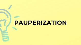 What is the meaning of the word PAUPERIZATION [upl. by Klarika680]