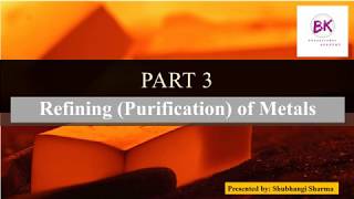 Refining  Purification of metal  Metallurgy  Class 12  Lecture by Shubhangi Sharma [upl. by Jazmin350]