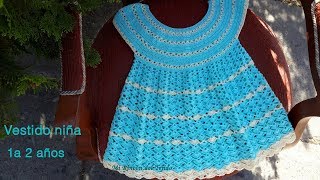 VESTIDO BEBE a CROCHET GANCHILLO rapido y muy facil TUTORIAL PASO A PASO [upl. by Wobniar]