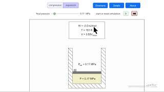 Reversible Adiabatic Expansion or Compression Interactive Simulation [upl. by Sema]