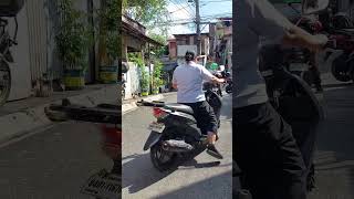 oops amazing woman driving single motorcycle in blouse and skirt mcgicares mcgishines admp7179 [upl. by Eedebez]