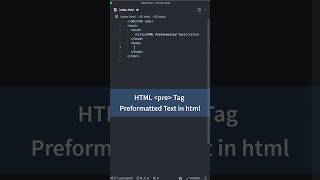 Preformatted Text in HTML  HTML CSS Tutorial for Beginners html [upl. by Hayyikaz]