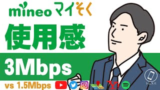 【3Mbps】mineo「マイそく」プレミアムプランの使用感【15Mbpsより快適】 [upl. by Assillim]