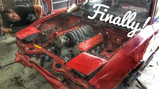 Budget LS Swap Miata PT12 Engine and Trans install [upl. by Vyner645]