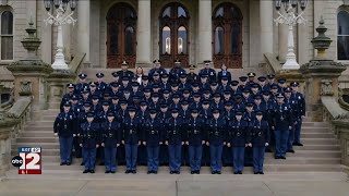 Michigan State Police welcome 52 new troopers after graduation [upl. by Suilenrac]