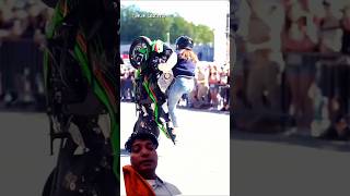 Bike girl new stunt videosbike automobile stunt shots aryan [upl. by Ynffit]