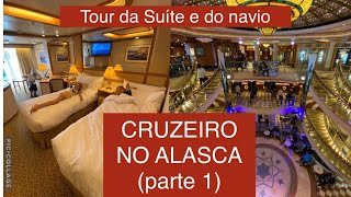 Cruzeiro no Alasca  Crown Princess  Tour pela suite e navio [upl. by Ahsaenat]