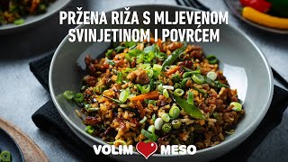 Pržena riža s mljevenom svinjetinom i povrćem [upl. by Lasala]