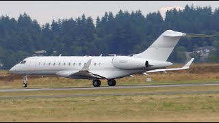 Bombardier Global Express XRS N15GX takeoff from PDX [upl. by Siuraj]