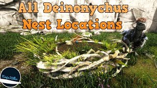 All Deinonychus egg and Nest Spawn locations In Valguero Ark Survival Evolved [upl. by Dyanne621]