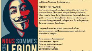 Anonymous  Manifestation en France le 5 Novembre 2014  Rejoignez Nous [upl. by Liba]