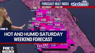 Tampa weather Hot humid Saturday [upl. by Publea]