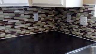 How to install a glass tile backsplash REAL DIY TIPS [upl. by Cassaundra]